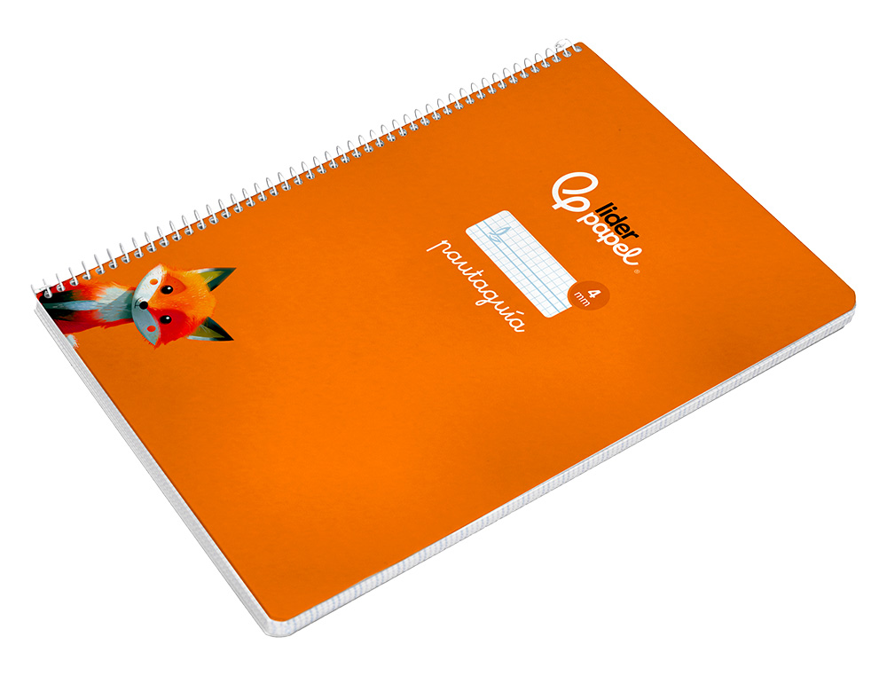 CUADERNO ESPIRAL LIDERPAPEL A4 PAUTAGUIA TAPA DURA 80H 90 GR CUADRO PAUTADO 4MM COLOR NARANJA